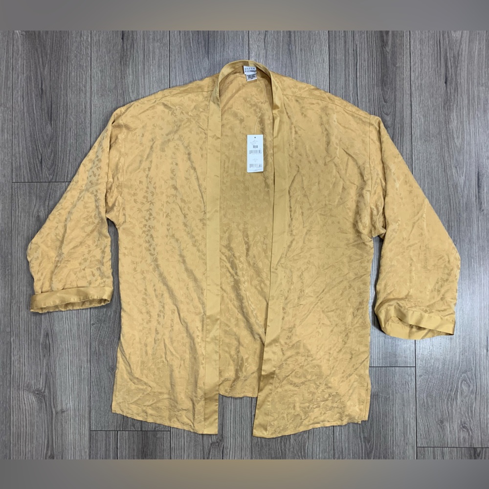 NWT Eileen Fisher Gold Silk Kimono Jacket Size Medium